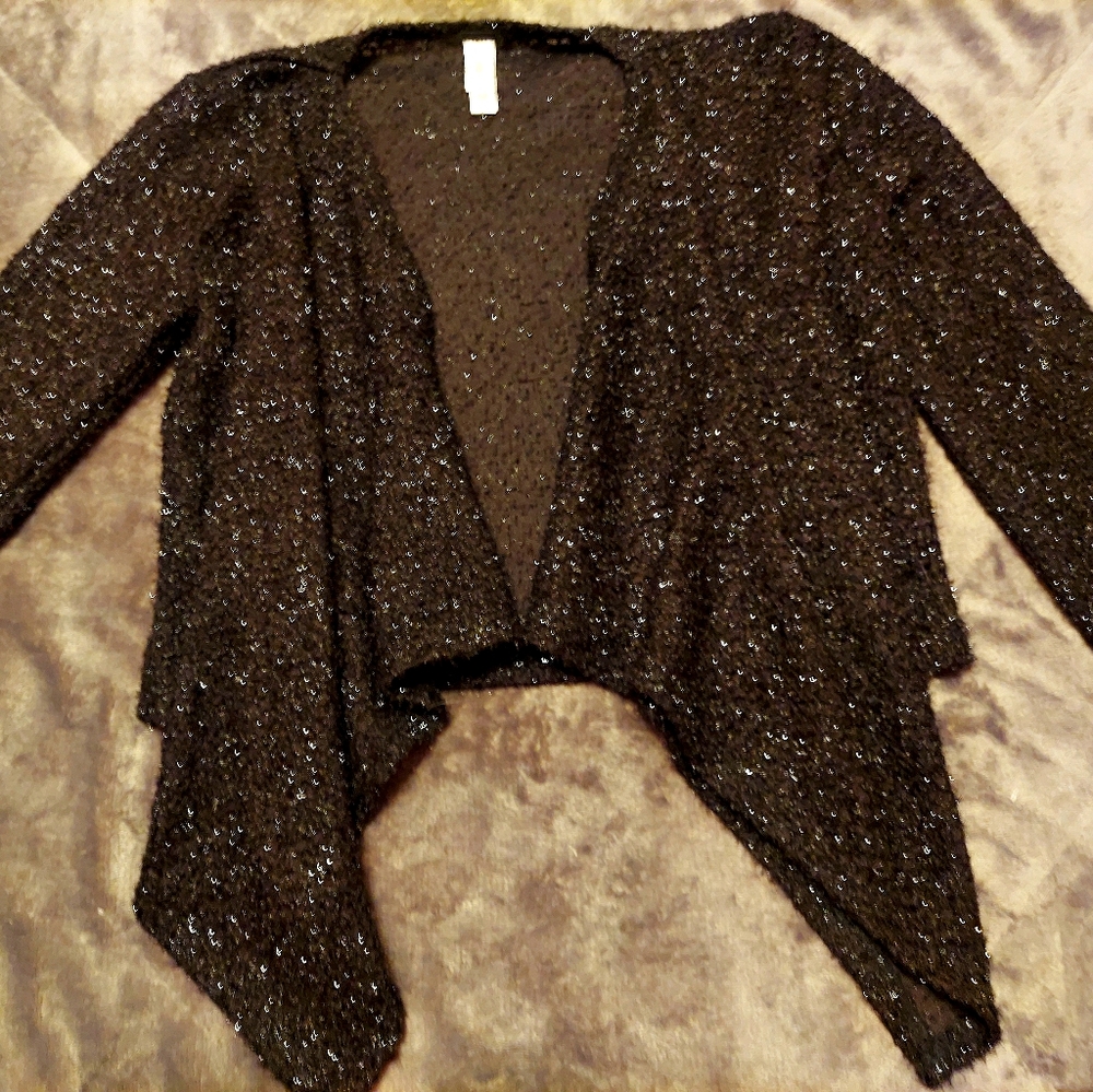 Black, long sleeve, formal dress jacket/shawl